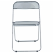 LeisureMod Lawrence Acrylic Folding Chair With Metal Frame in Black