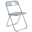 LeisureMod Lawrence Acrylic Folding Chair With Metal Frame in Black