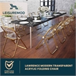 LeisureMod Lawrence Acrylic Folding Chair With Gold Metal Frame in Amber