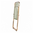 LeisureMod Lawrence Acrylic Folding Chair With Gold Metal Frame in Amber