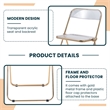 LeisureMod Lawrence Acrylic Folding Chair With Gold Metal Frame in Clear