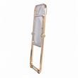 LeisureMod Lawrence Acrylic Folding Chair With Gold Metal Frame in Clear