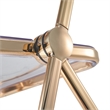 LeisureMod Lawrence Acrylic Folding Chair With Gold Metal Frame in Clear