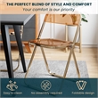 LeisureMod Lawrence Acrylic Folding Chair in Gold Metal Frame/Tangerine