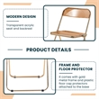 LeisureMod Lawrence Acrylic Folding Chair in Gold Metal Frame/Tangerine