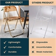 LeisureMod Lawrence Acrylic Folding Chair in Gold Metal Frame/Tangerine