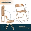 LeisureMod Lawrence Acrylic Folding Chair in Gold Metal Frame/Tangerine