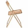 LeisureMod Lawrence Acrylic Folding Chair in Gold Metal Frame/Tangerine