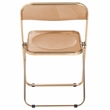 LeisureMod Lawrence Acrylic Folding Chair in Gold Metal Frame/Tangerine
