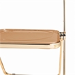 LeisureMod Lawrence Acrylic Folding Chair in Gold Metal Frame/Tangerine
