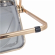 LeisureMod Lawrence Acrylic Folding Chair With Gold Metal Frame in Black