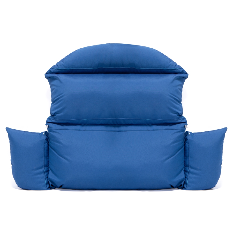 LeisureMod 2 person Double Egg Swing Chair Cushion in Blue