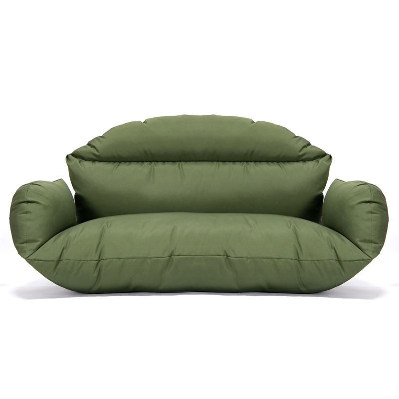 LeisureMod 2 person Double Egg Swing Chair Cushion in Dark Green