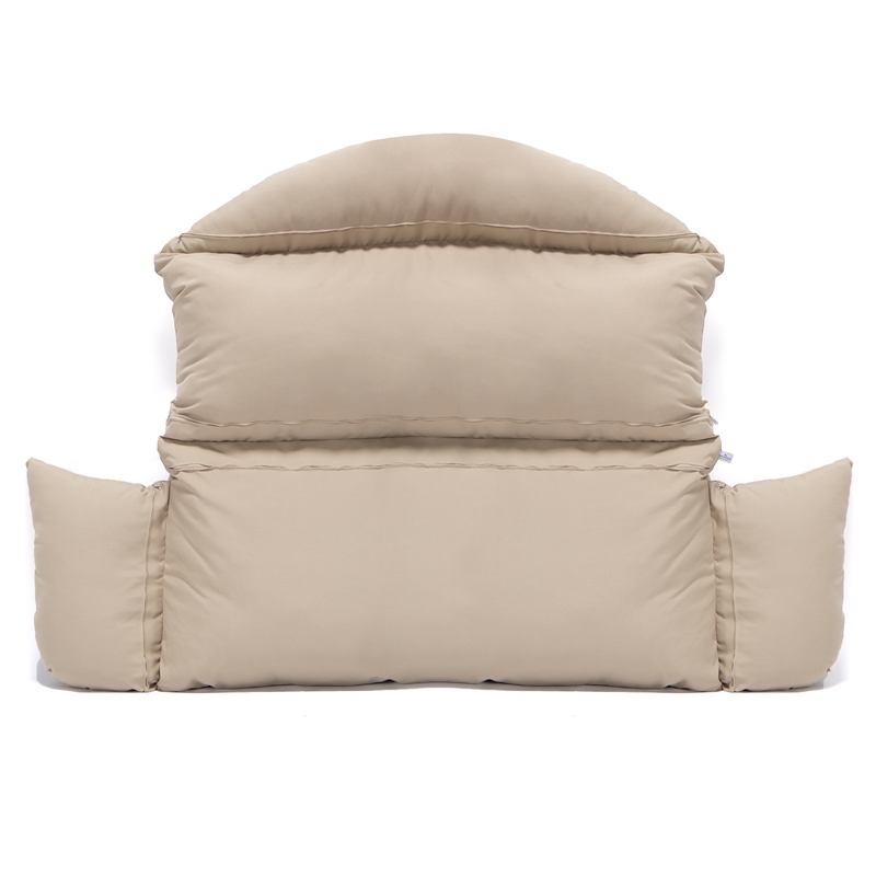 LeisureMod 2 person Double Egg Swing Chair Cushion in Taupe