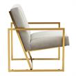 LeisureMod Montgomery Velvet Pinstripe Accent Chair Armchair In Light Grey