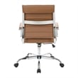 LeisureMod Benmar Modern Leatherette Executive Swivel Office Chair In Brown