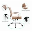 LeisureMod Benmar Modern Leatherette Executive Swivel Office Chair In Brown
