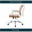 LeisureMod Benmar Modern Leatherette Executive Swivel Office Chair In Brown