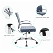 LeisureMod Benmar Modern Leatherette Executive Swivel Office Chair In Navy Blue