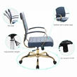 LeisureMod Benmar Modern Adjustable Leather Office Chair In Navy Blue