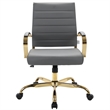 LeisureMod Benmar Modern Adjustable Leather Office Chair In Gray
