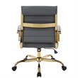 LeisureMod Benmar Modern Adjustable Leather Office Chair In Gray