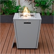 LeisureMod Chelsea Gas Fire Pit Table 37000 BTU With Lid in Gray