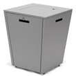 LeisureMod Chelsea Gas Fire Pit Table 37000 BTU With Lid in Gray