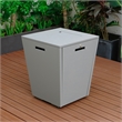 LeisureMod Chelsea Gas Fire Pit Table 37000 BTU With Lid in Gray