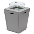 LeisureMod Chelsea Gas Fire Pit Table 37000 BTU With Lid in Gray