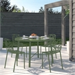 LeisureMod Devon Modern Indoor Outdoor Dining Chair in Khaki Green Set of 4