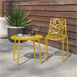 LeisureMod Devon Modern Indoor Outdoor Aluminum Dining Chair in Yellow