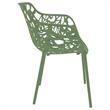 LeisureMod Devon Modern Indoor Outdoor Aluminum Dining Armchair in Khaki Green