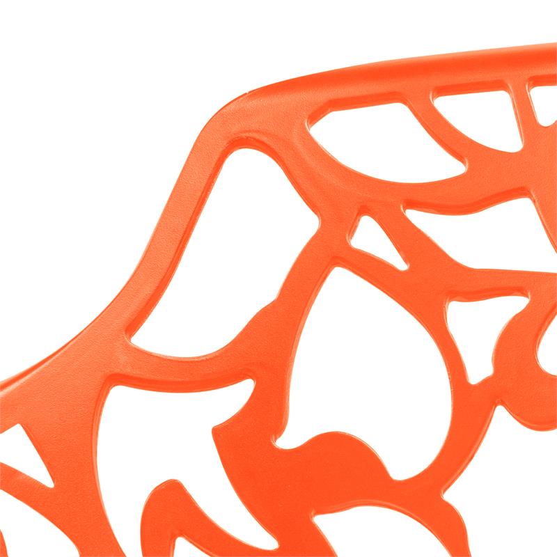 LeisureMod Devon Modern Indoor Outdoor Aluminum Dining Armchair in Orange