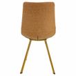 LeisureMod Markley Leather Dining Chair With Gold Legs Light Brown