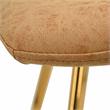 LeisureMod Markley Leather Dining Chair With Gold Legs Light Brown