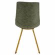 LeisureMod Markley Leather Dining Chair With Gold Legs Olive Green