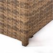LeisureMod Mace Outdoor Modern Wicker / Rattan Fire Pit Table in Light Brown