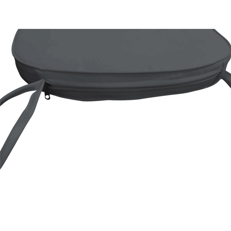 LeisureMod Modern Dining Chair Fabric Cushions With Ties in Dark Gray