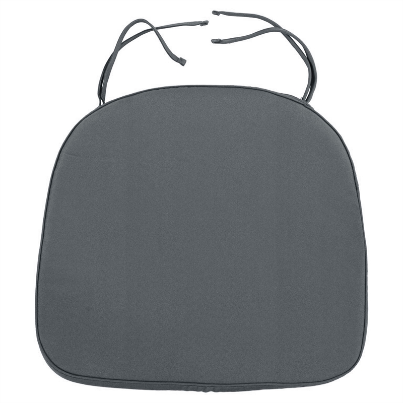 LeisureMod Modern Dining Chair Fabric Cushions With Ties in Dark Gray