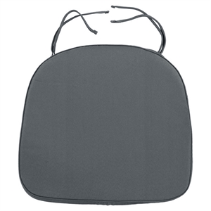 LeisureMod Modern Dining Chair Fabric Cushions With Ties in Dark Gray