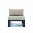 LeisureMod Chelsea 5-Piece Beige Armless Patio Chairs and Coffee Table Set