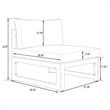 LeisureMod Chelsea 5-Piece Beige Armless Patio Chairs and Coffee Table Set