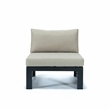 LeisureMod Chelsea 5-Piece Beige Armless Patio Chairs and Coffee Table Set