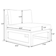LeisureMod Chelsea 5-Piece Beige Armless Patio Chairs and Coffee Table Set