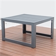 LeisureMod Chelsea 5-Piece Beige Armless Patio Chairs and Coffee Table Set
