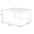 LeisureMod Chelsea 5-Piece Beige Armless Patio Chairs and Coffee Table Set