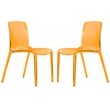 LeisureMod Murray Mid-Century Modern Dining Side Chair in Orange Set of 2
