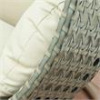LeisureMod Outdoor Beige Wicker Hanging Double Egg Swing Chair in Taupe