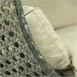 LeisureMod Outdoor Beige Wicker Hanging Double Egg Swing Chair in Taupe